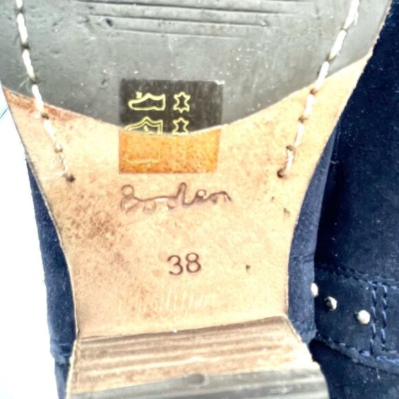 Boden Keira Studded Ankle Booties Ink Dark Navy Suede Women’s Size 38 EU | 7 US - Picture 14 of 16